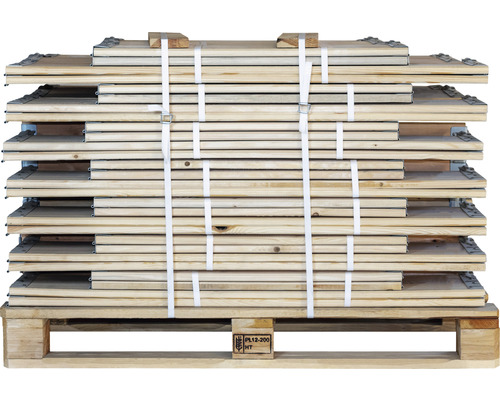 Verhoogd tuinbed, pallet met 23 in elkaar grijpende palletframes, gelijk met de grond, flexibel, 20 mm dik, 120 x 80 x 20 cm, natuur