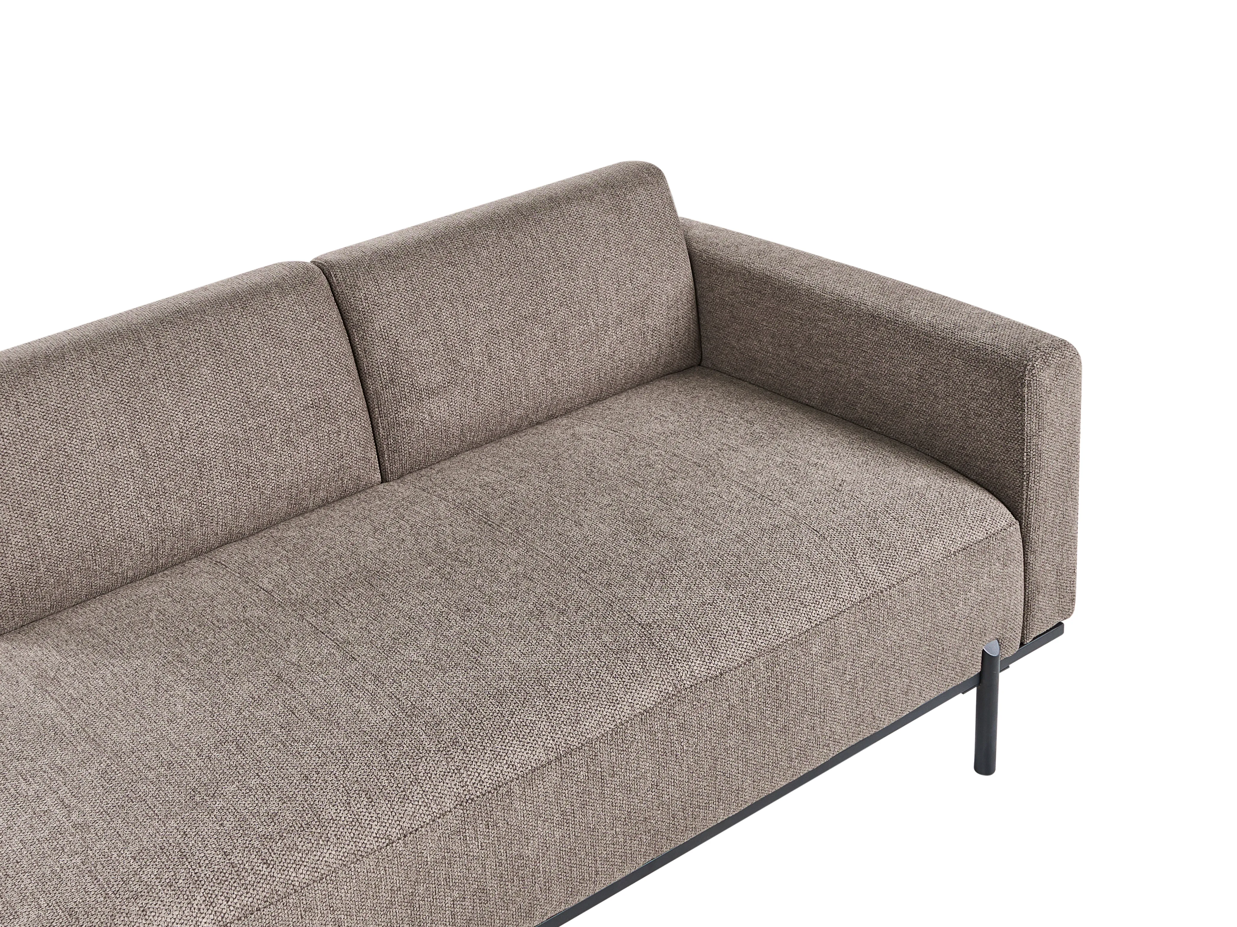 Chaise longue SAVASSE Kunstlinnen Lichtbruin