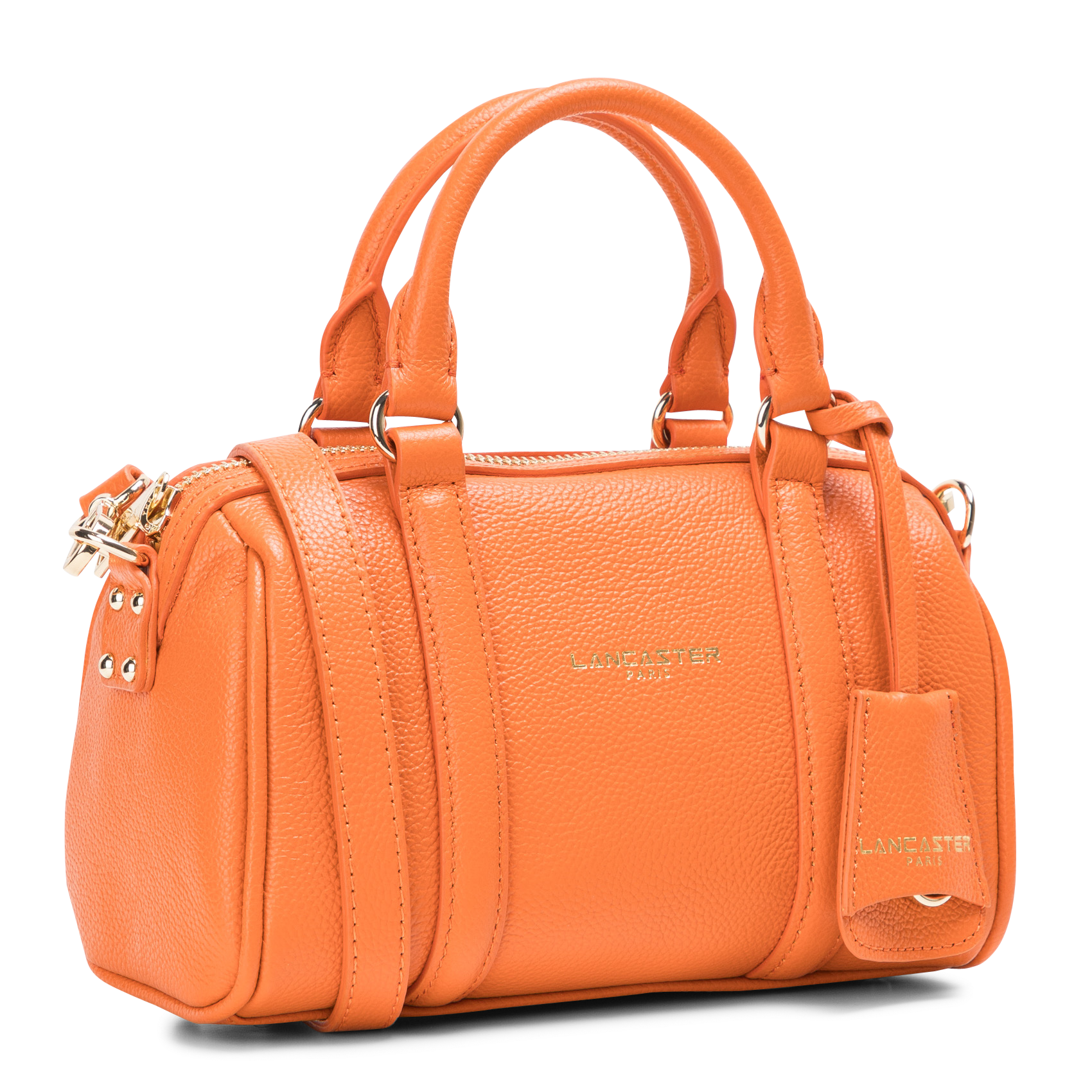 MILANO ANA - Petit sac polochon en cuir grainé| Orange