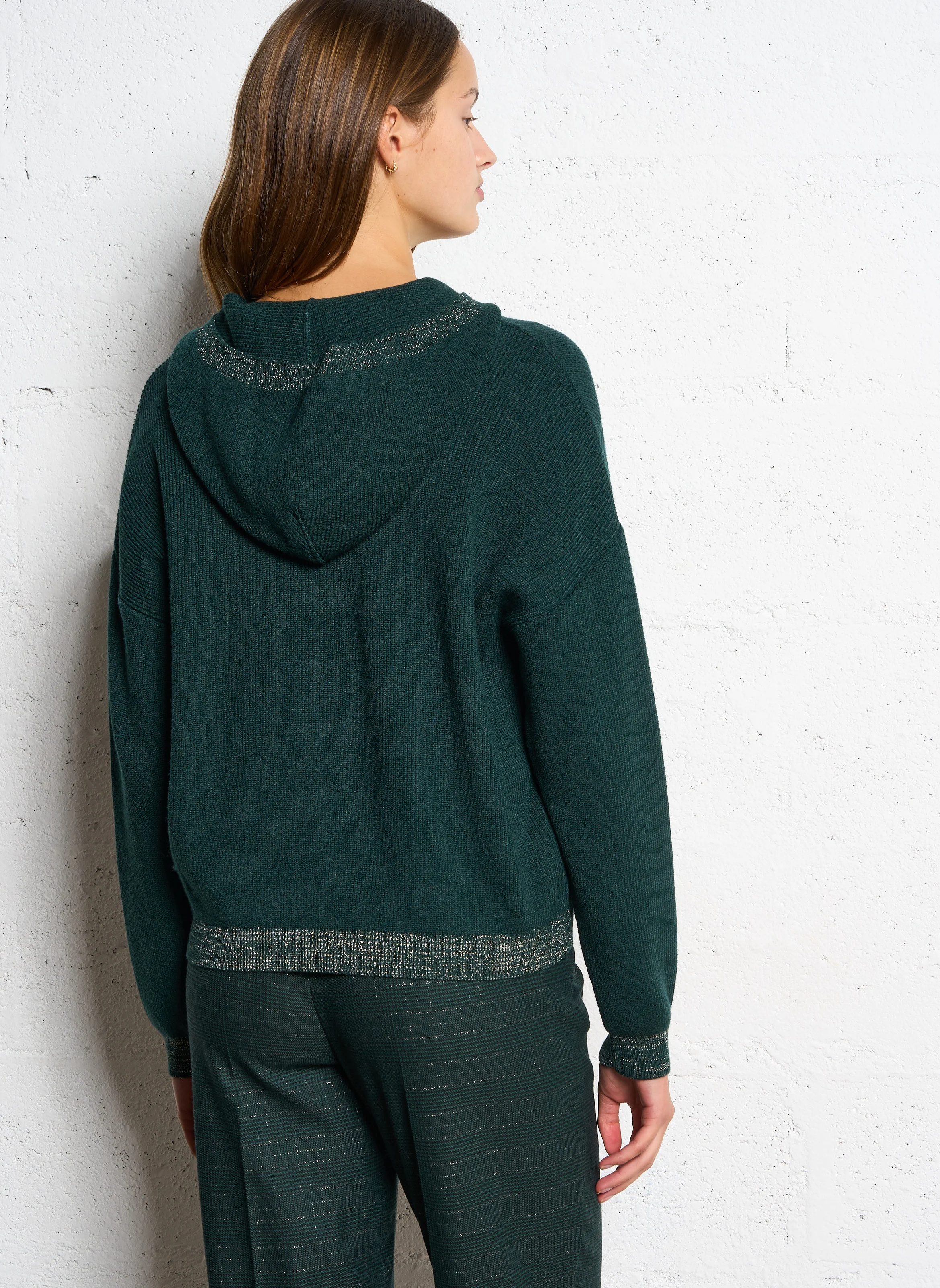 Gilet droit à capuche | Vert