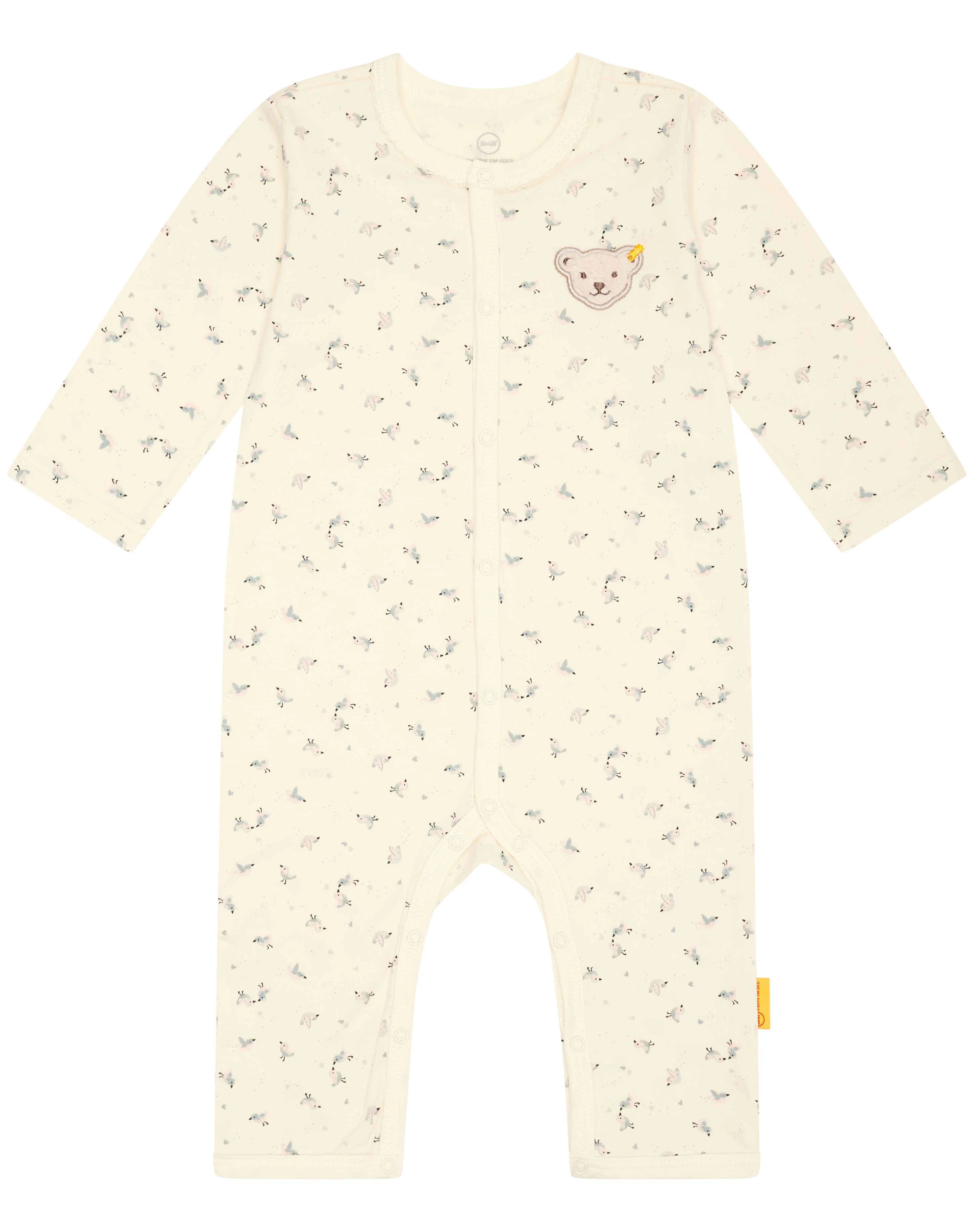 Langarm-Strampler BIRD'S TWITTERING FLOWER in antique white