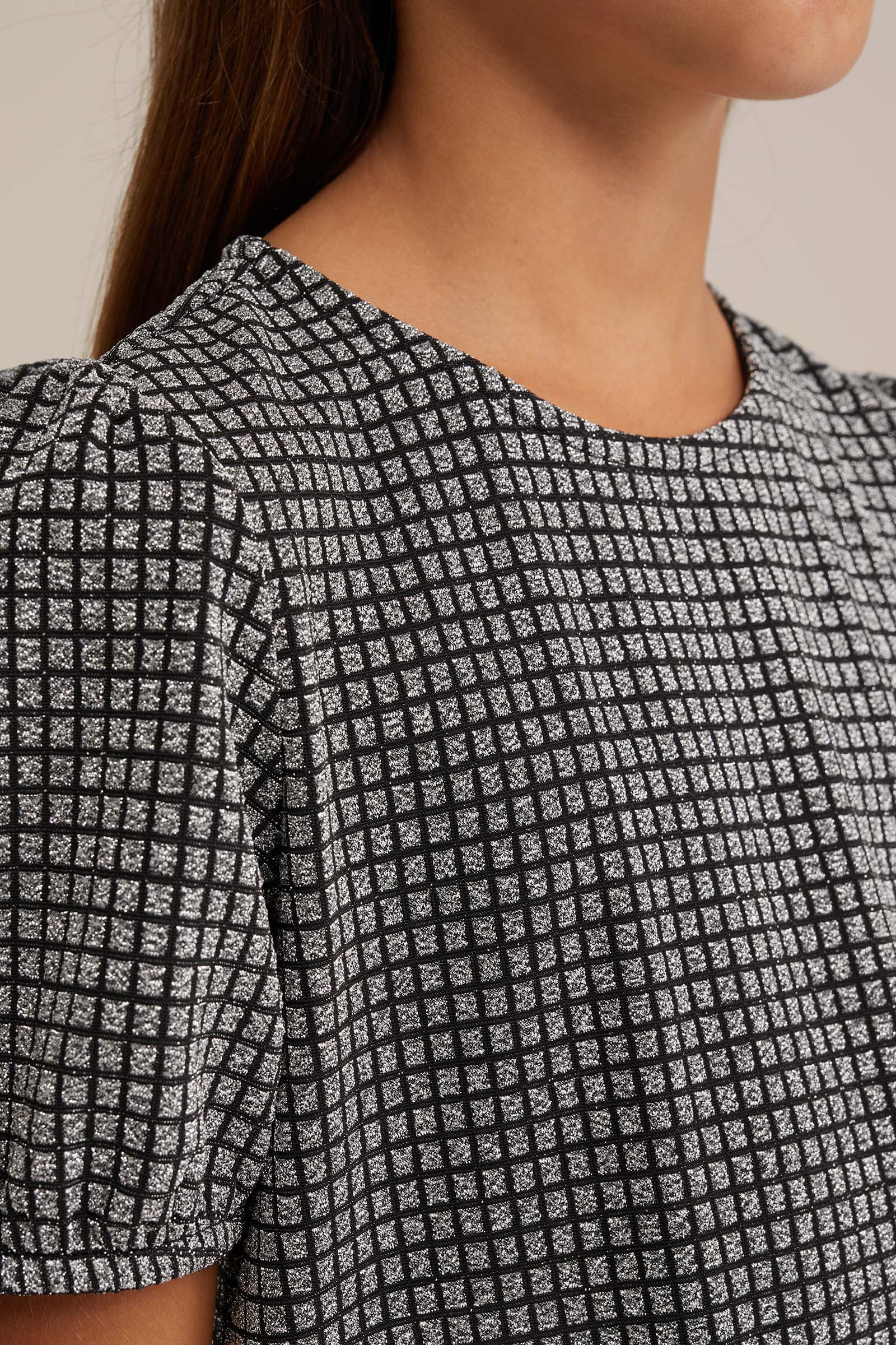 Meisjes jurk met dessin WE Fashion Zilver