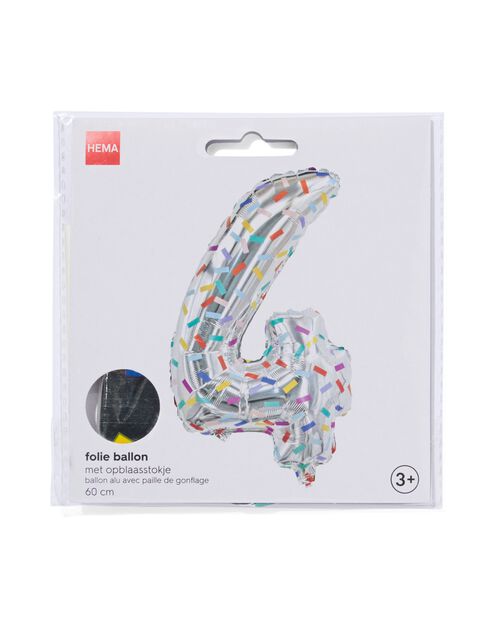 ballon alu chiffre 4 confetti XL