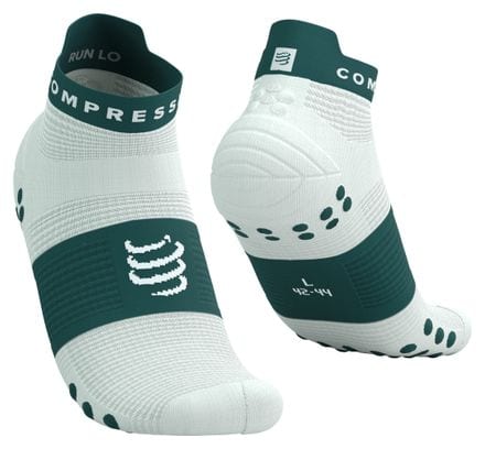 Chaussettes Compressport Pro Racing V4.0 Ultralight Run Low Blanc/Bleu