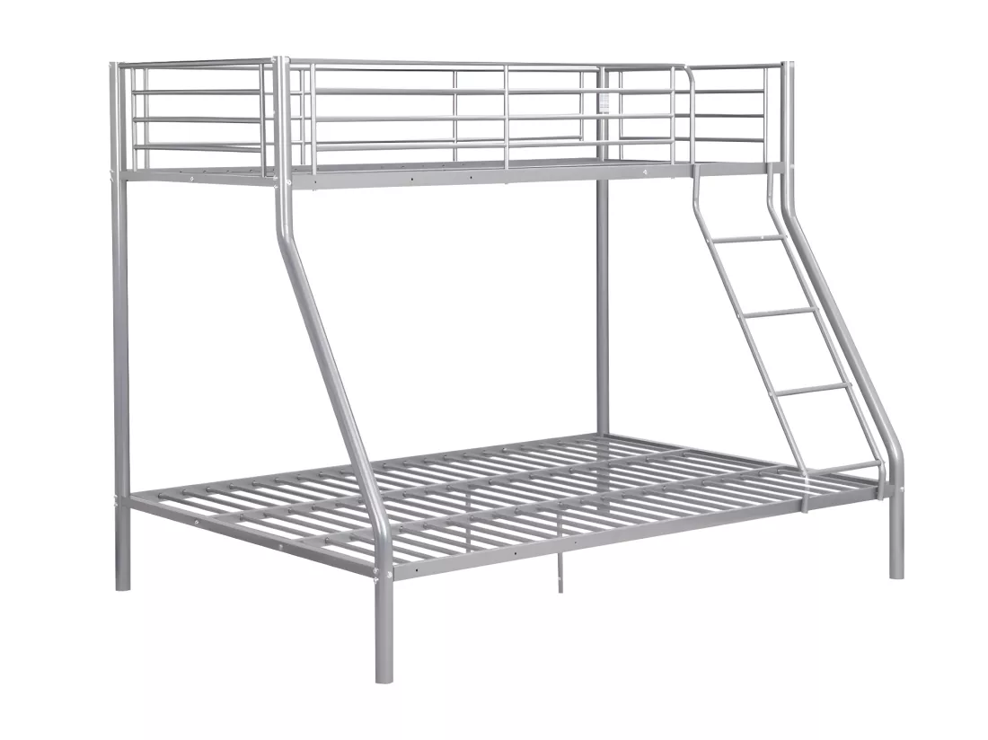 Lits superposés ELEVATIO IV - 90 et 140 x 190 cm - Acier - Argent + matelas