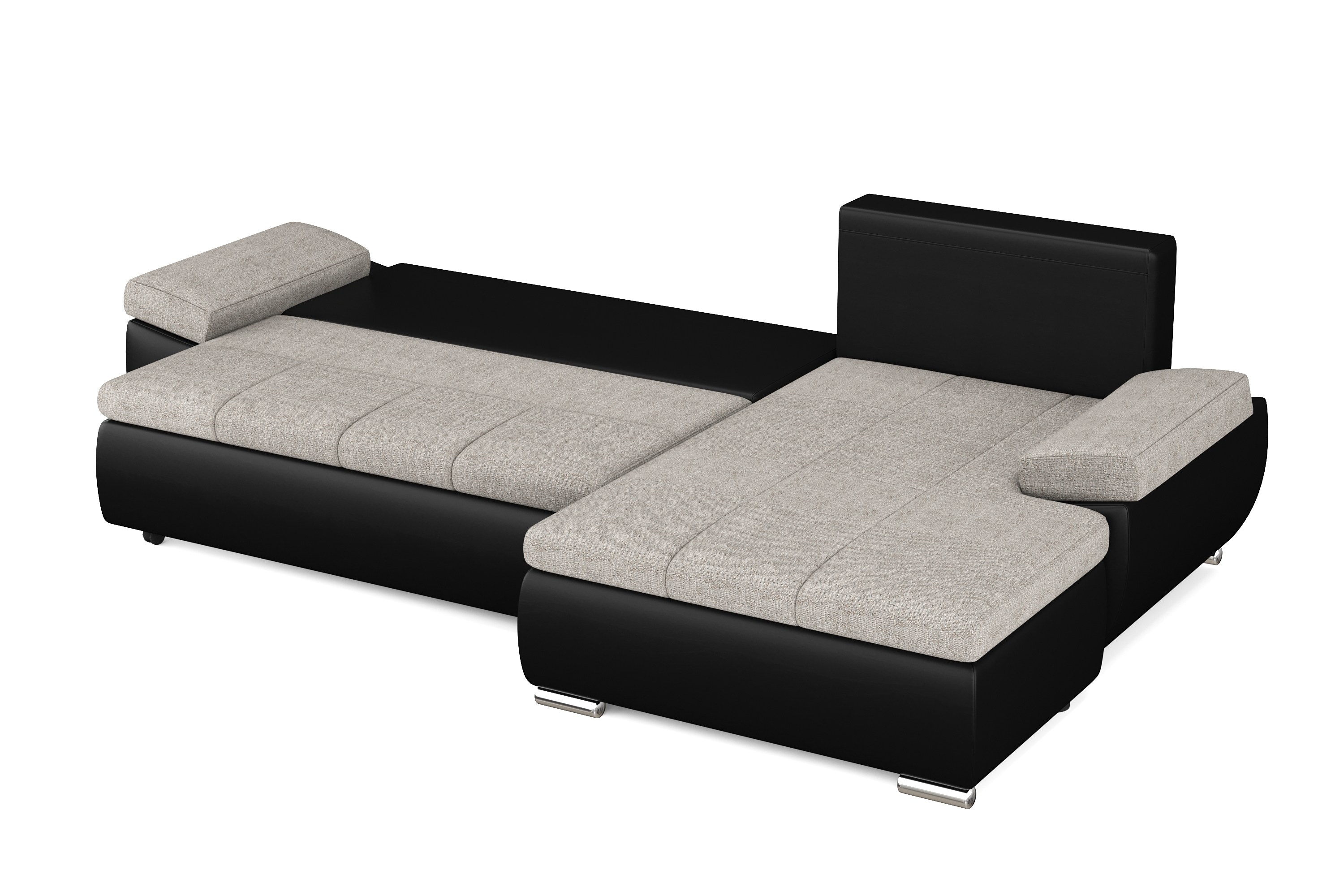 Ecksofa mit Schlaffunktion KIRA rechts schwarz/grau