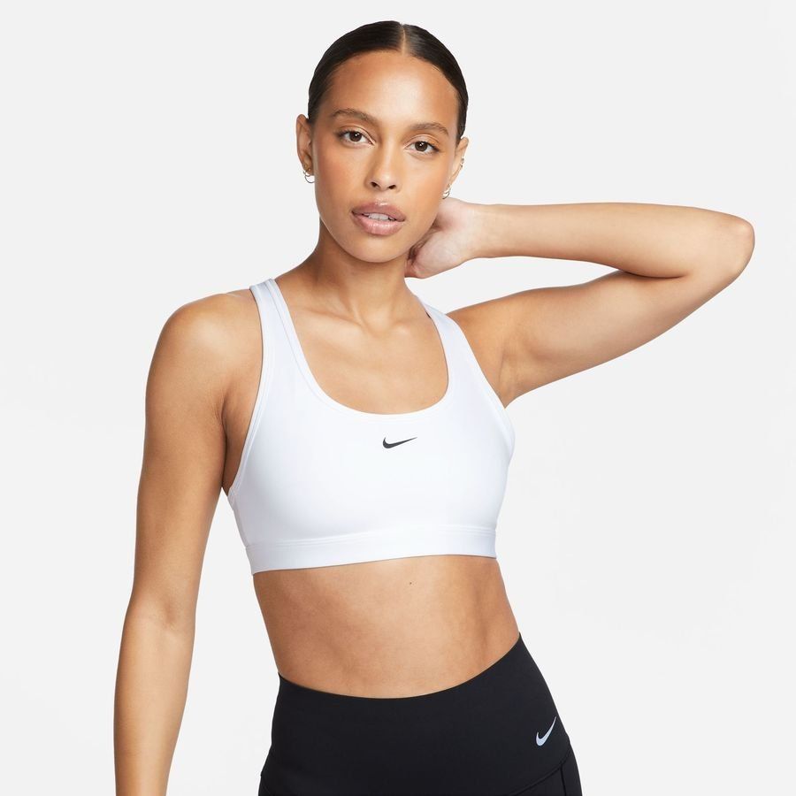 Nike Brassière Swoosh Light Support - Blanc/Noir Femme