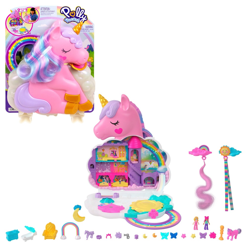 Polly Pocket Regenbogen-Einhorn Salon-Spielset