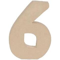 Chiffre 6 kraft 20cm - Kraft