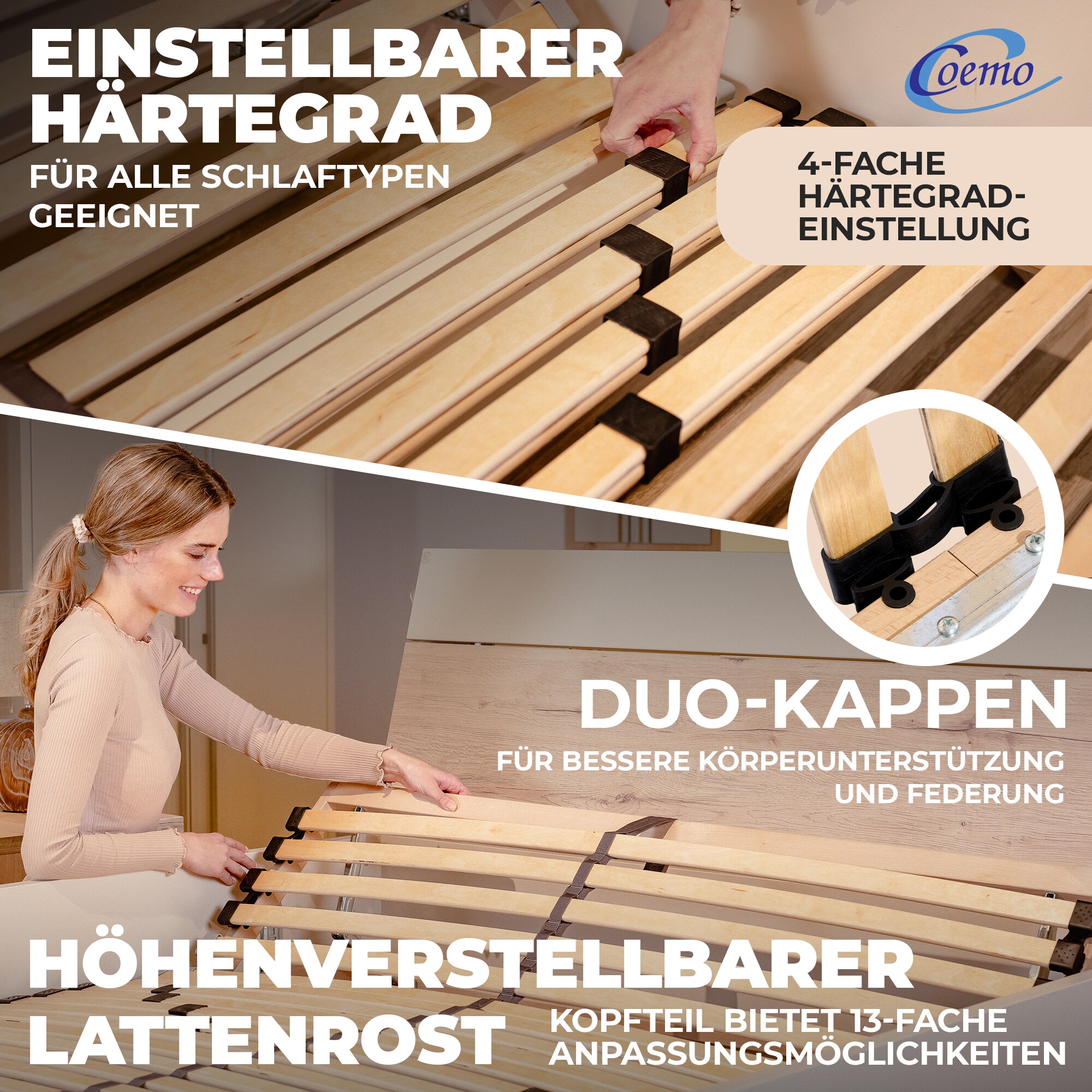 Coemo 7-Zonen-Lattenrost Ergo K 120 x 200 cm zerlegt