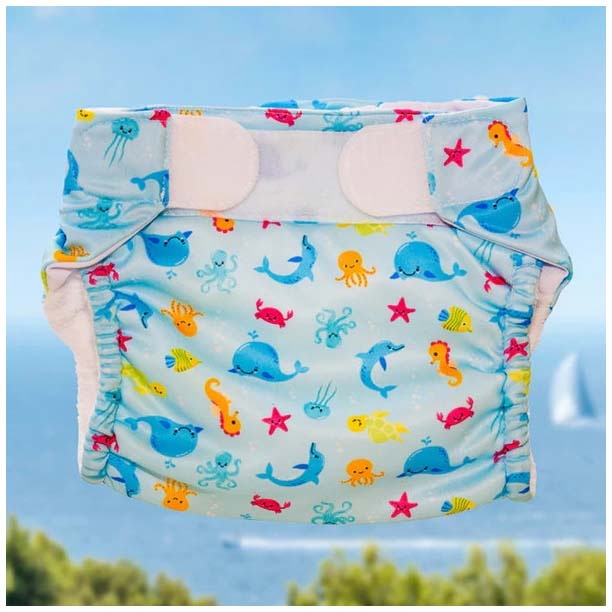 Freds Swim Academy wasbare zwemluier 9-16kg blauw
