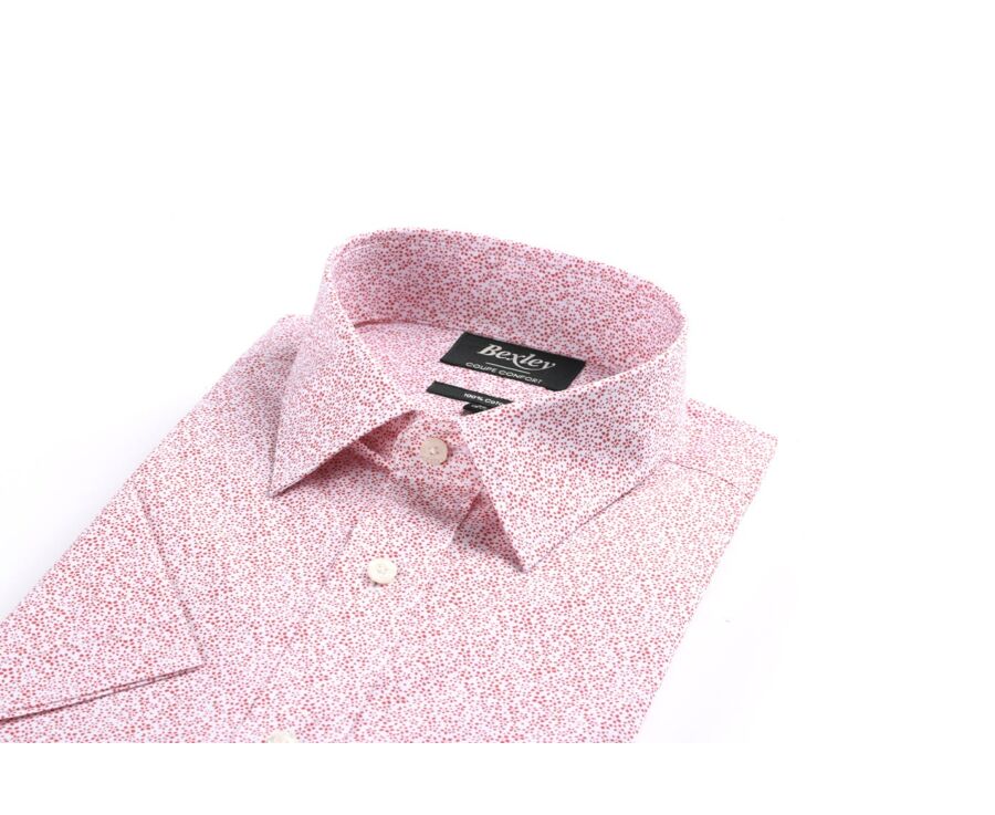 Chemise coton blanche imprimée fleurs rouges - ELMOND MC