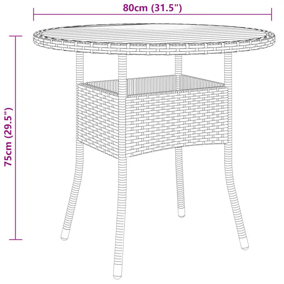 vidaXL - Tuinset - Zwart - Poly rattan - 3 stuks