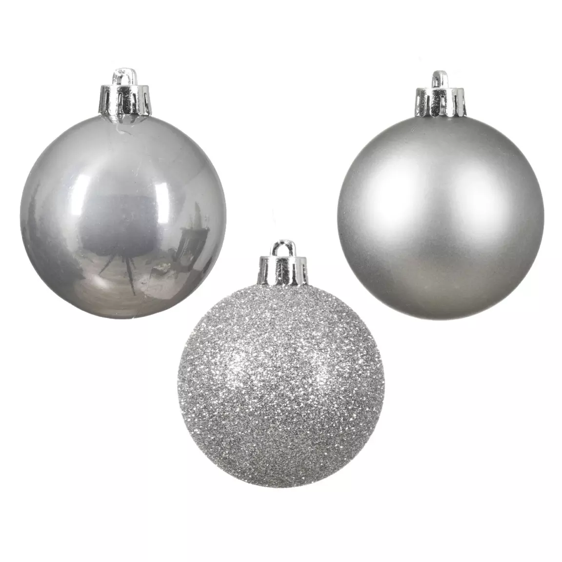 Lot de 30 boules de Noël (D80 mm) New Alpine Argent