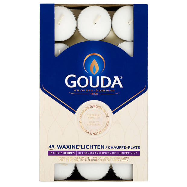 Gouda waxinelichten - 45 stuks - 6 uur