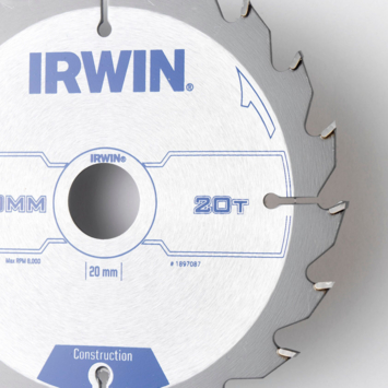 IRWIN cirkelzaagblad 20T T.C.T.  ø 135mm asgat 20mm