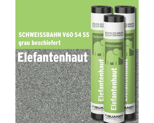 Quandt Bitumen Lasmembraan Elephant Skin® V60 S4 SS grijs leisteen gecoat 5 x 1 m rol = 5 m²
