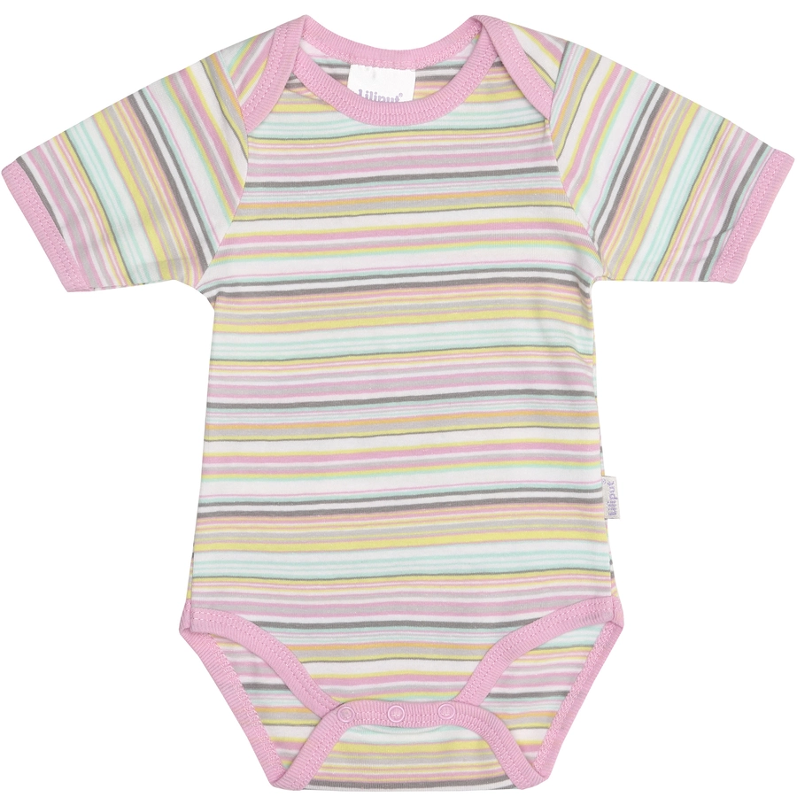 Liliput Kurzarm-Body rosa geringelt