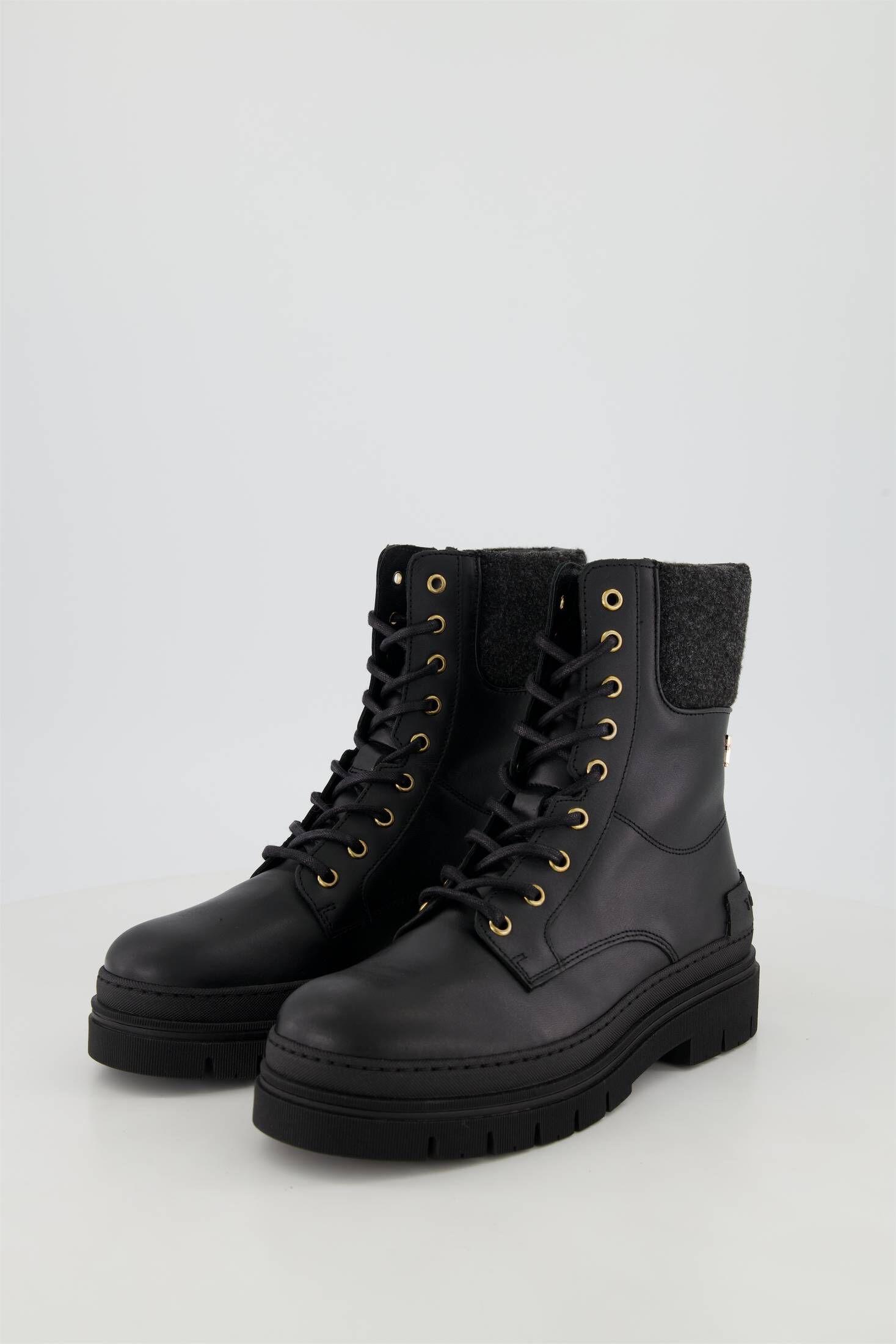 Tommy Hilfiger| Damen Schnürboots FEMININE FELT LACE UP BOOTIE aus Leder
