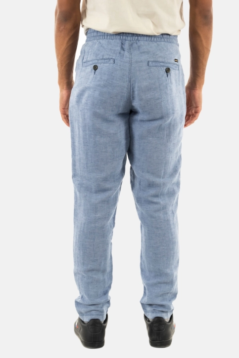 Pantalons superdry drawstring linen 51s navy/optic