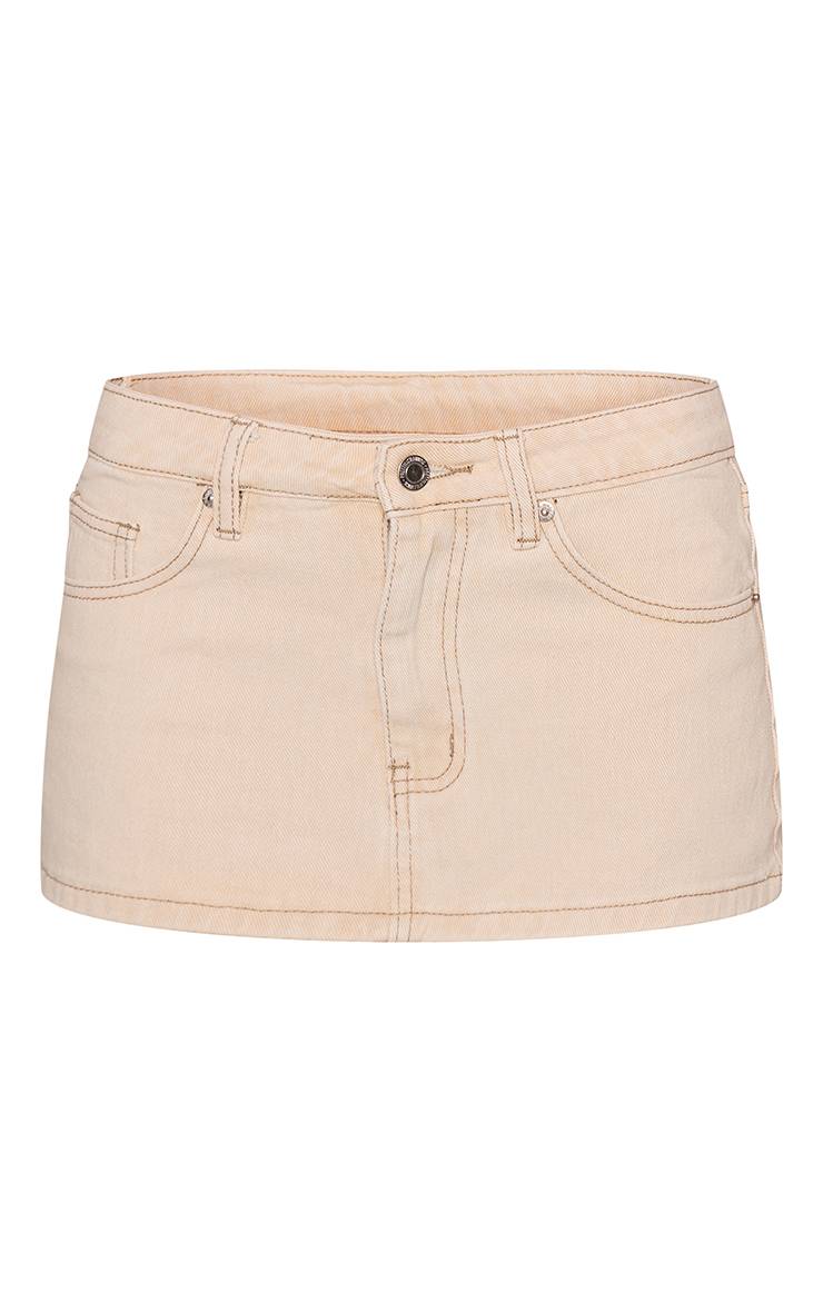 Washed Stone Jupe En Jean Micro Mini Taille Basse