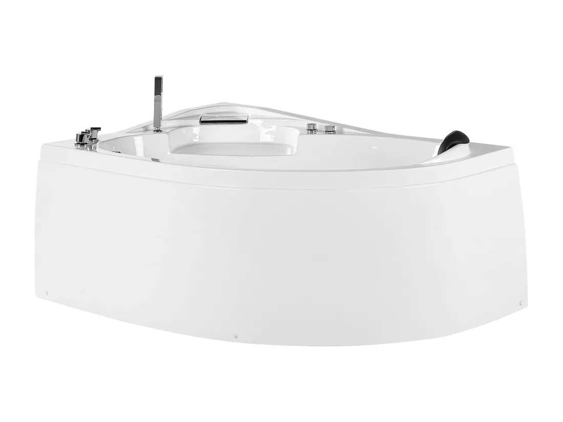 Baignoire balnéo angle à gauche avec LED blanche 150 x 100 cm NEIVA