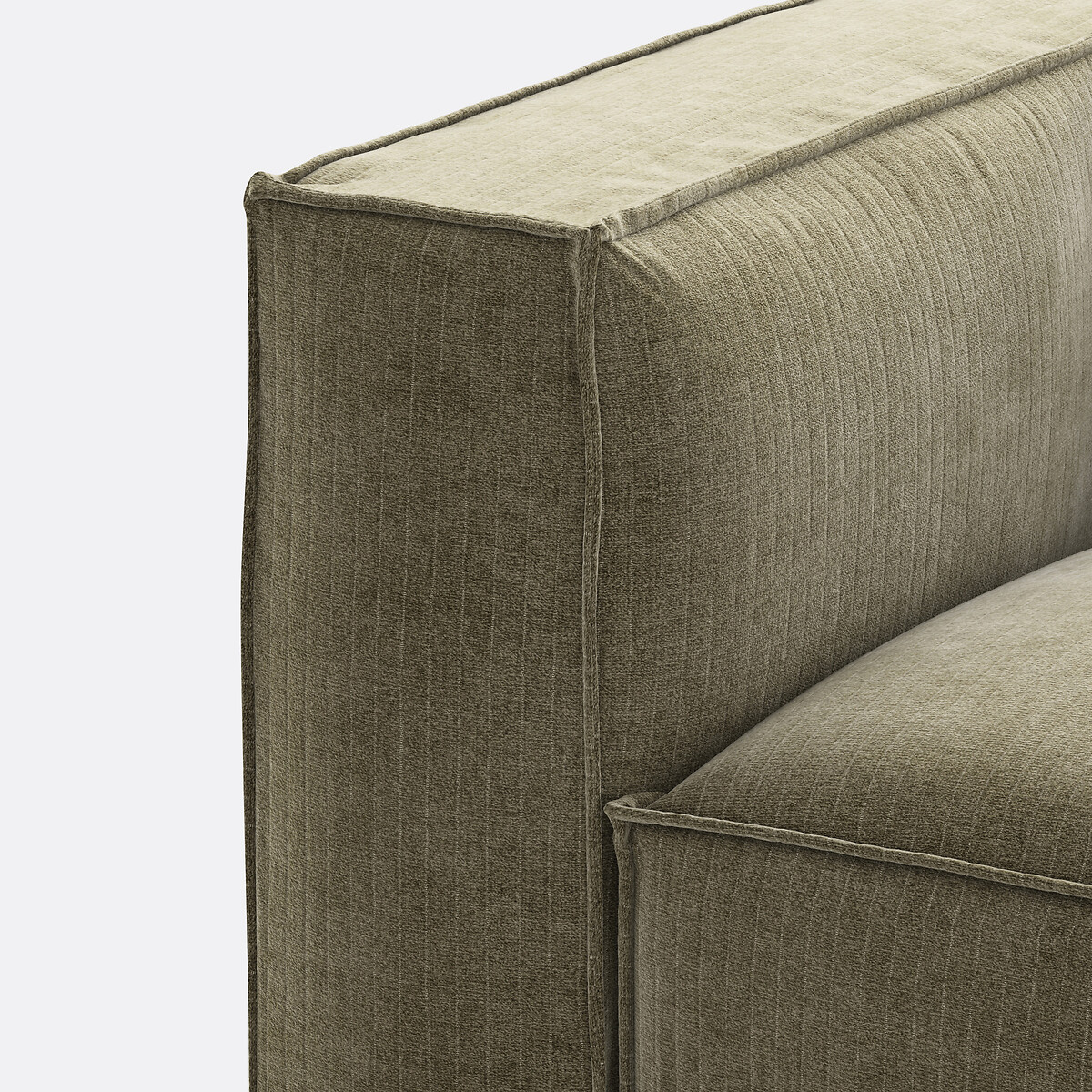 LA REDOUTE INTERIEURS<br>Sofá modular, 3 lugares e pufe, veludo vintage Seven