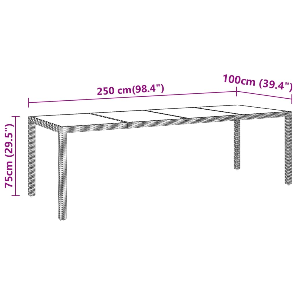 Mobilier à dîner de jardin 11 pièces résine tressée gris