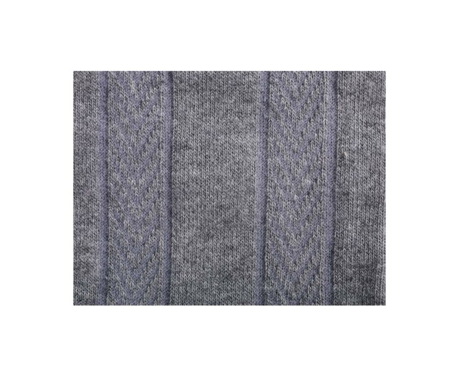 Chaussettes homme épaisses coton rayures Gris Chiné