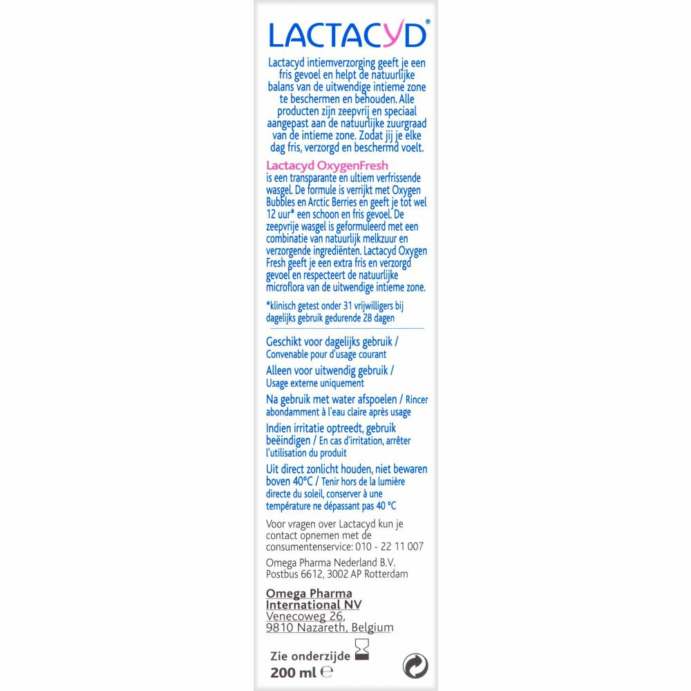 4x Lactacyd Oxygen Fresh 200 ml