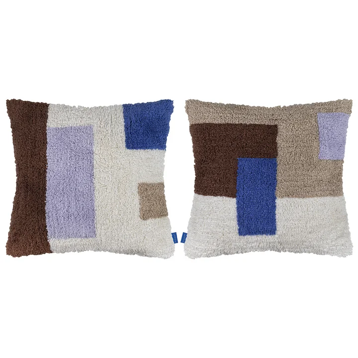 Mette Ditmer - Brick Kissenbezug, gestickt, 50 x 50 cm, dunkelgrau