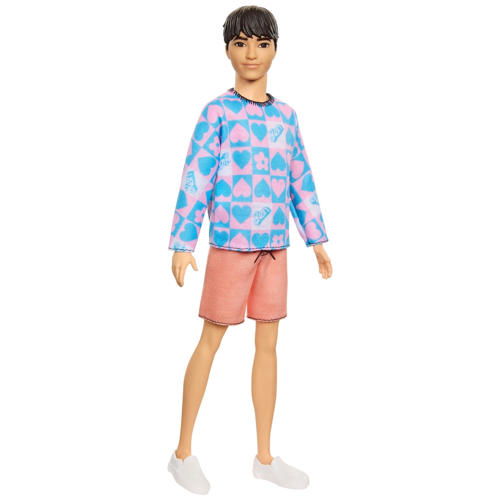 Barbie Fashionista Ken Puppe 219 mit buntem Herzchen-Top