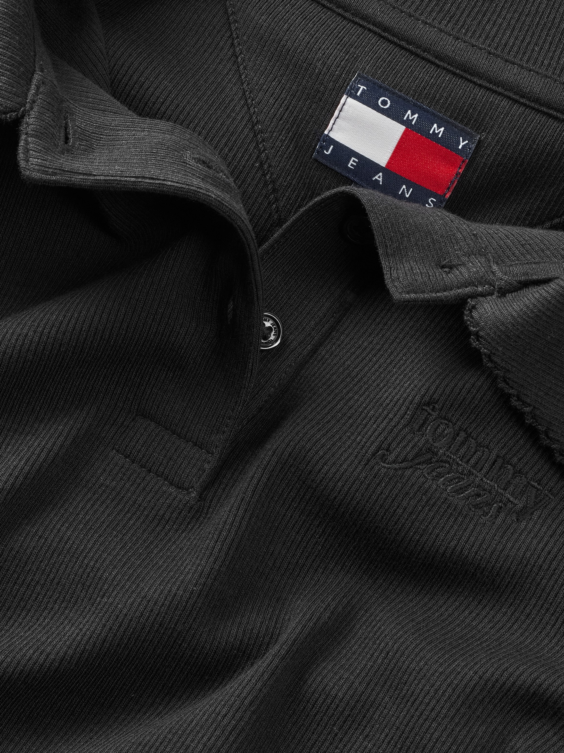 Tommy Jeans Polokleid »TJW LS SCALLOP RIB POLO DRESS« in Mini-Länge
