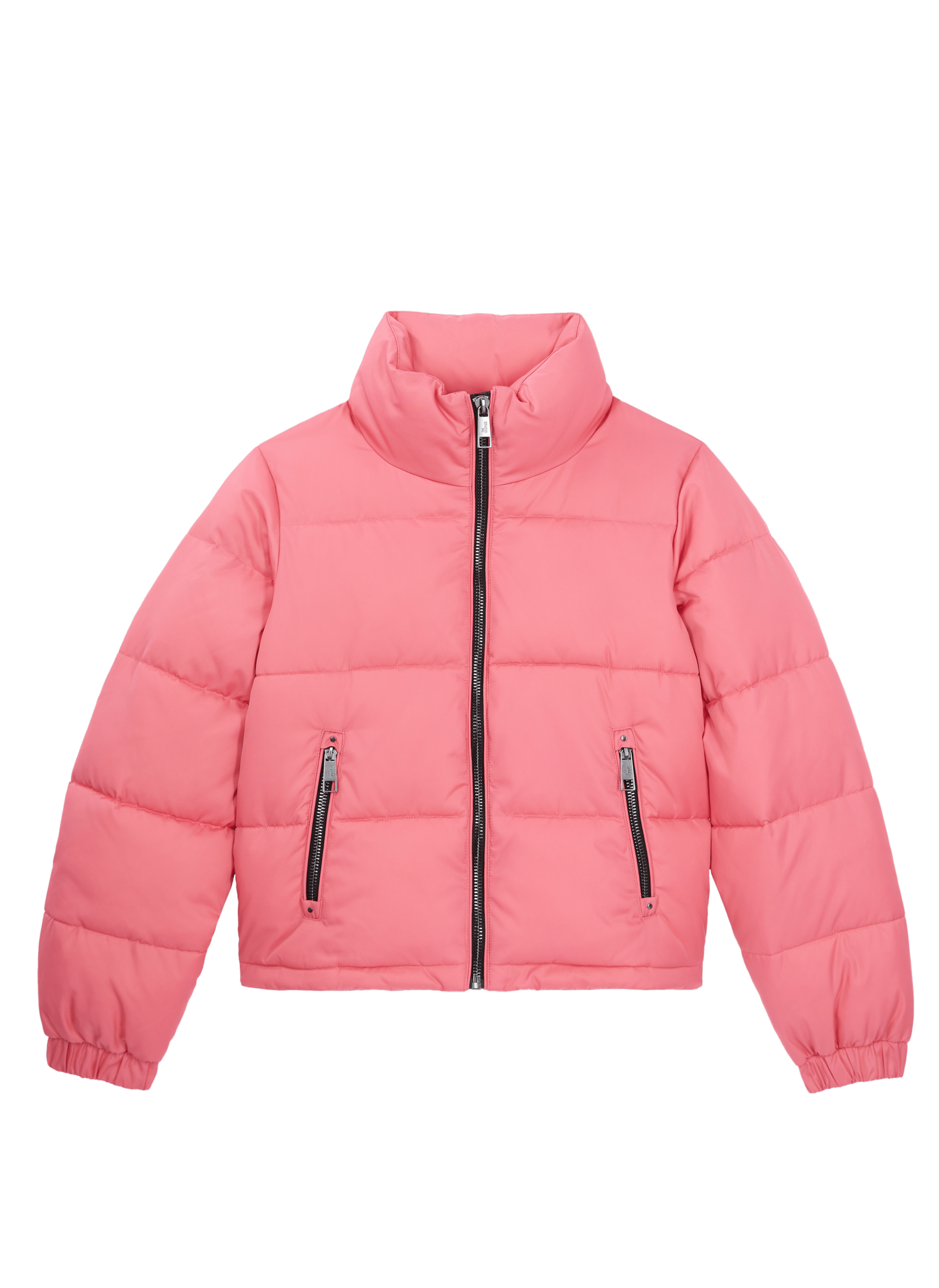 Doudoune courte col montant| Rose