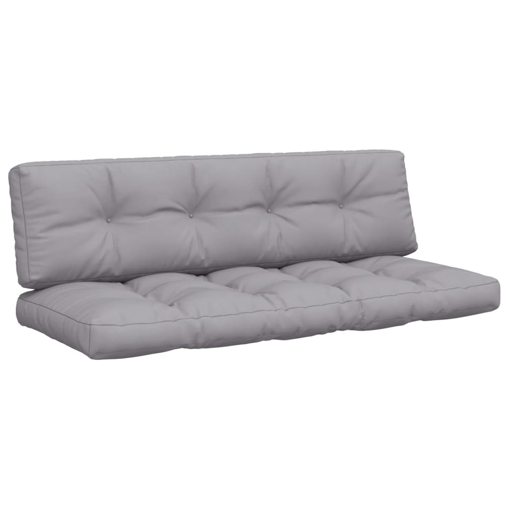 Coussins de palette 2 pcs gris tissu