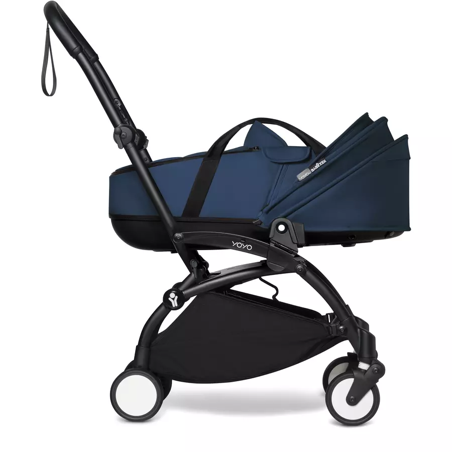 BABYZEN Kinderwagen YOYO2 0+ Black mit Liegewanne inkl. Textilset Air France Blue