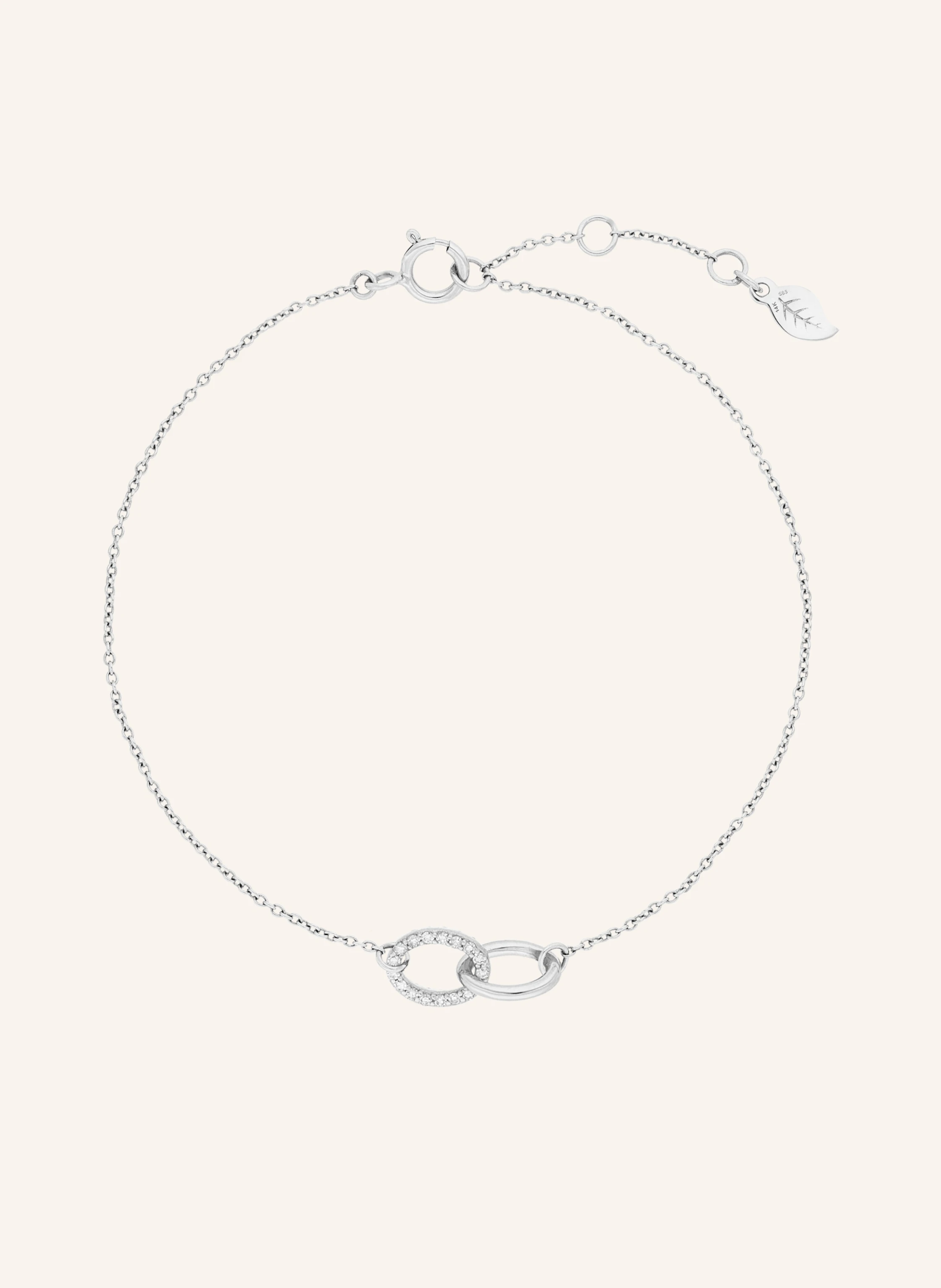 Leaf Armband ETERNAL TOUCH aus 14 Karat Weißgold mit Diamanten