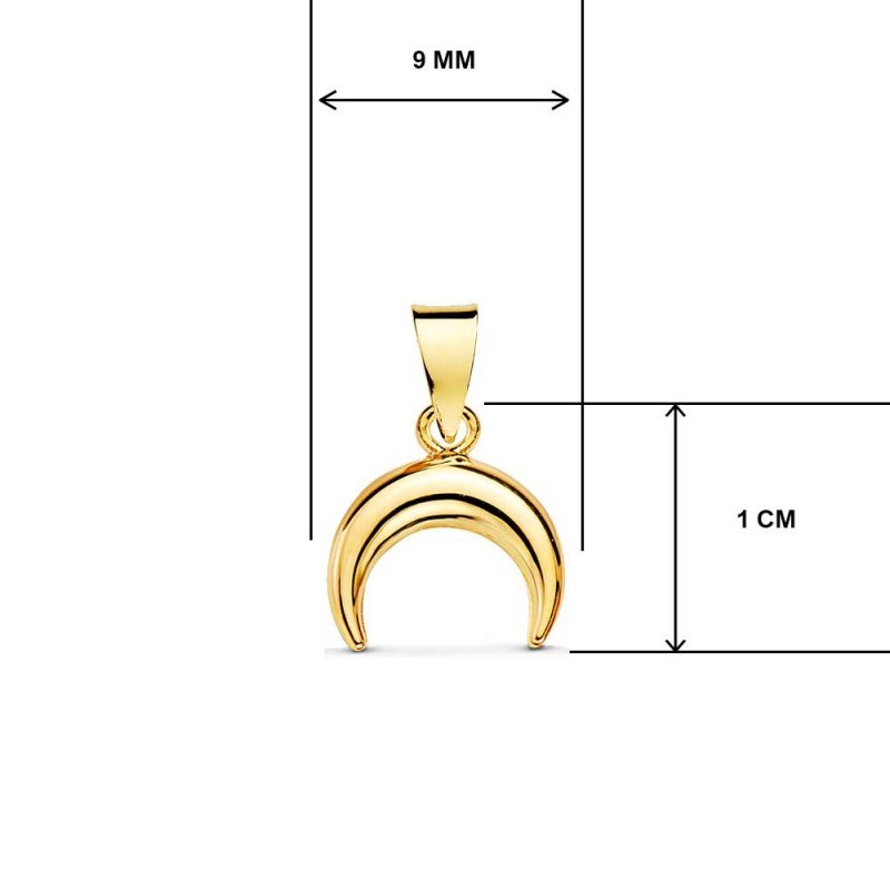 Collier - Pendentif Or 18 Carats 750/000 Jaune  - Corne - Chaine Dorée