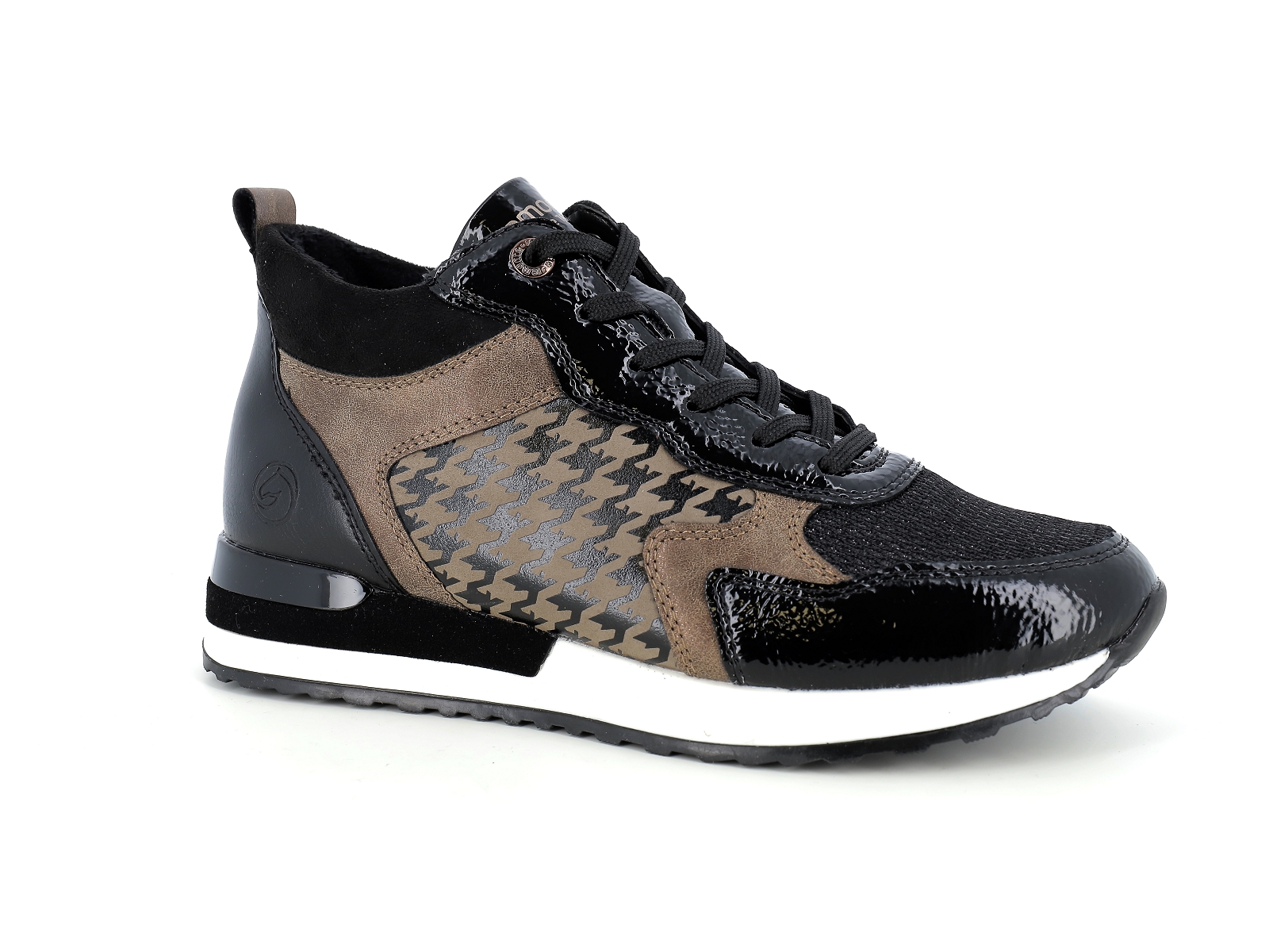 Remonte-R2577 Matières combinées Noir Marron