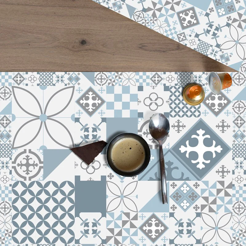 Lot de 4 sets de table L 40xl 30cm - CIMENT STYLE GRIS BLEU 99deco