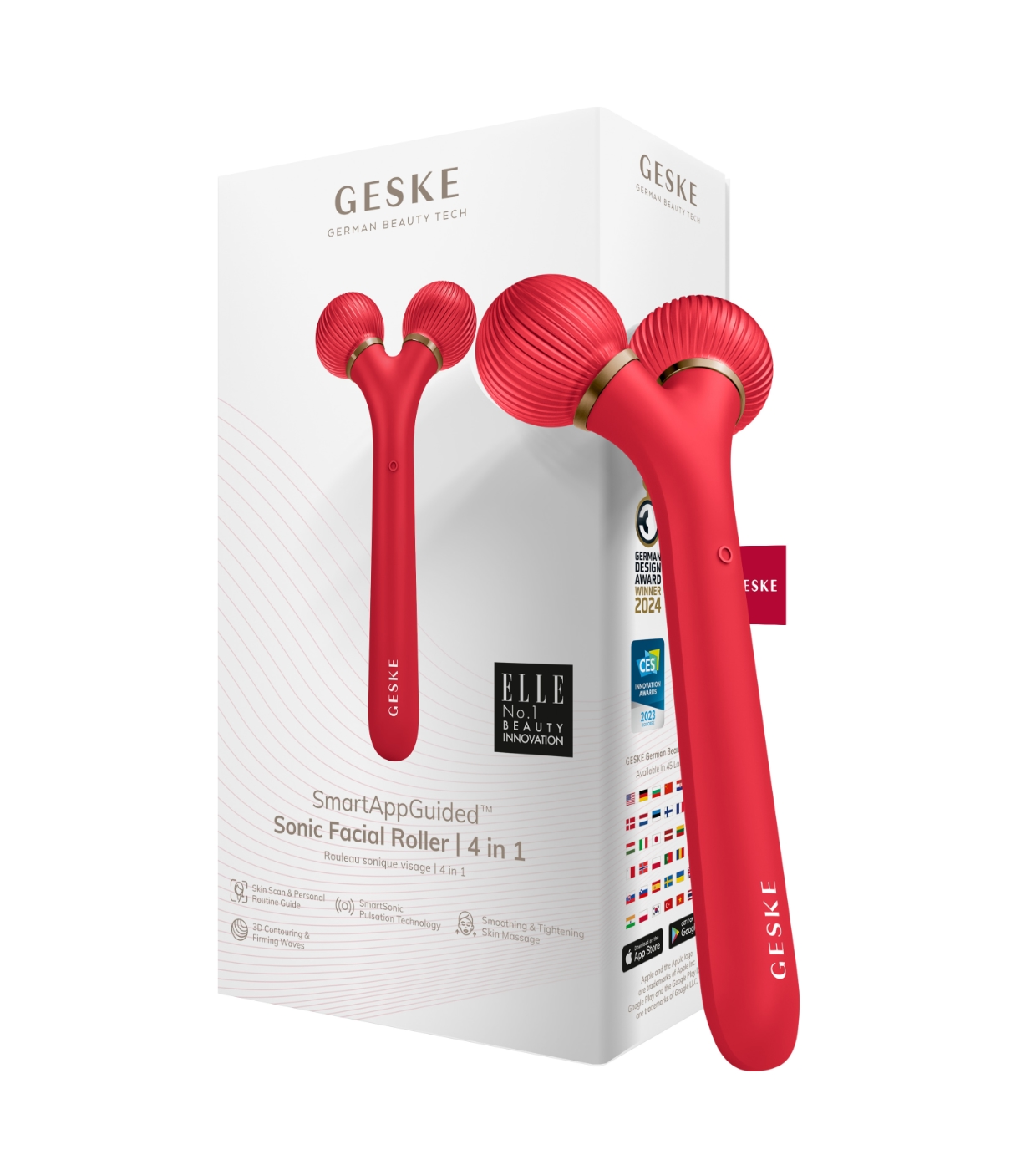 GESKE - *I love myself* - Rolo Facial Sônico 4 em 1 - Red