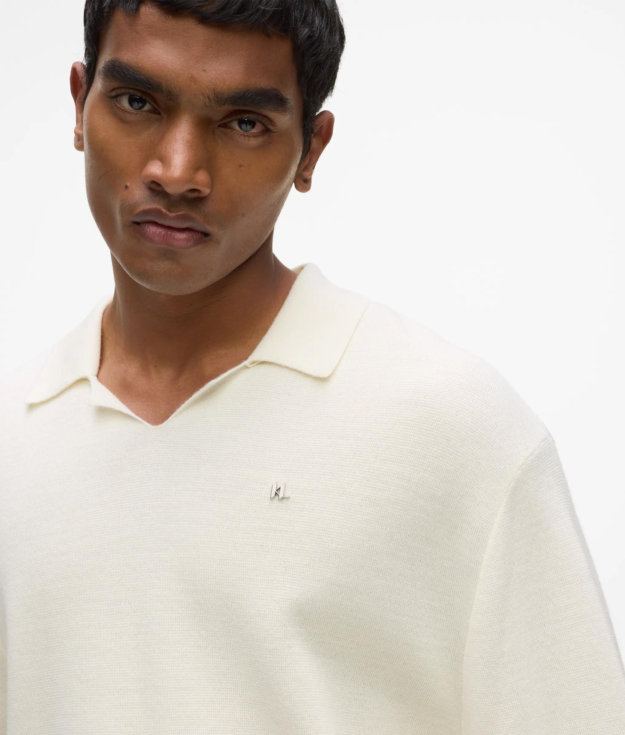 Gebreid boxy poloshirt