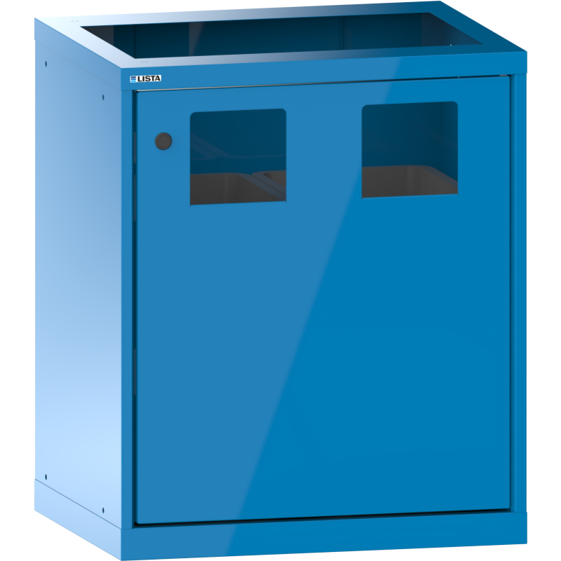 Poubelle à porte battante ferrure à droite Lista 36x27E H 85 x L 71,7 x P 57,2 cm, 2 ouvertures, 2 bacs 60 L