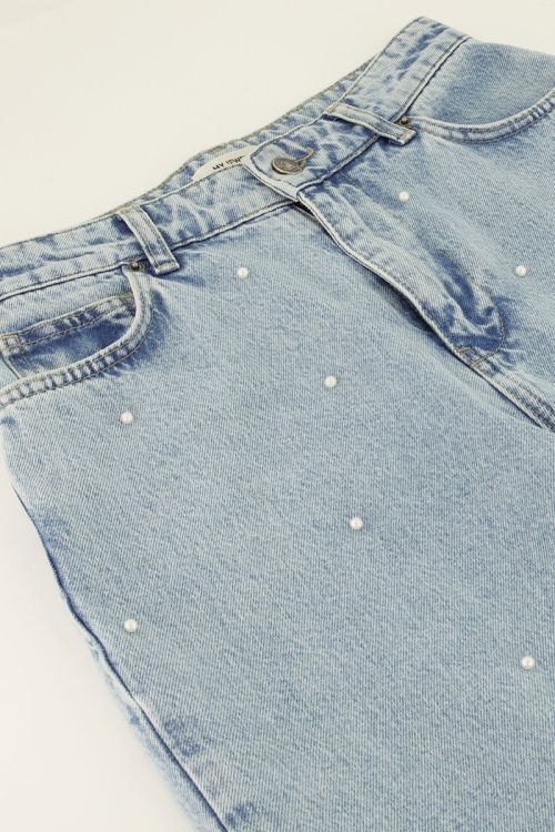 Denim spijkerbroek met parels