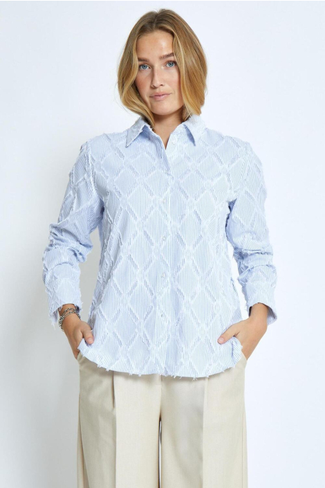 Minus blauwe dames blouse