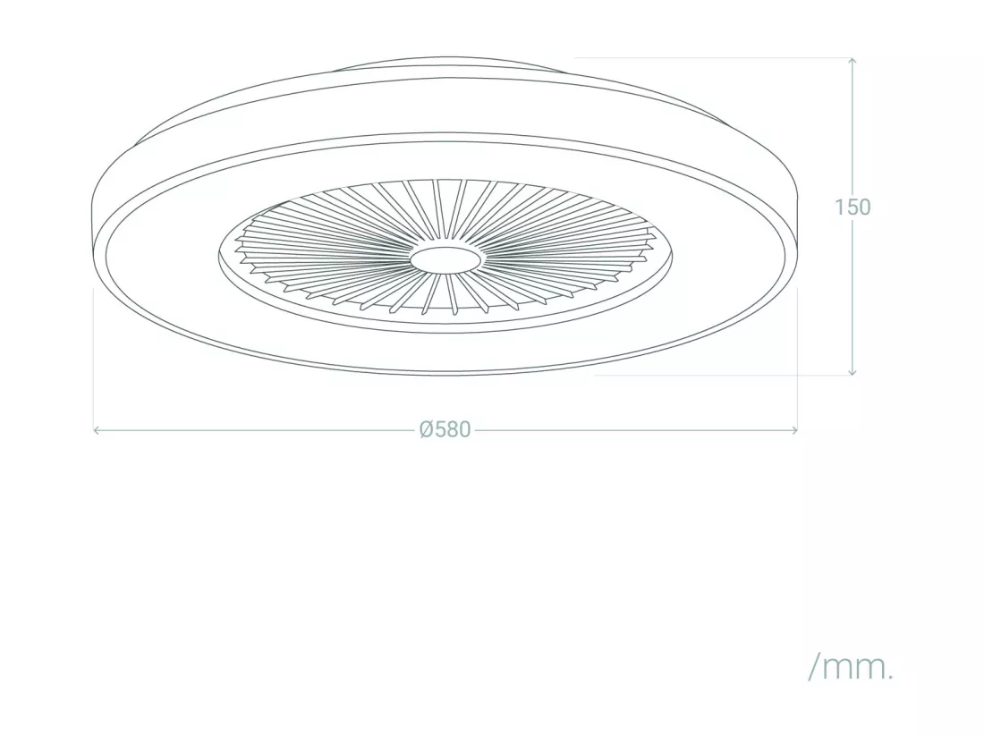 Ventilateur de Plafond Silencieux Dhalia Blanc 58cm Moteur DC Blanc