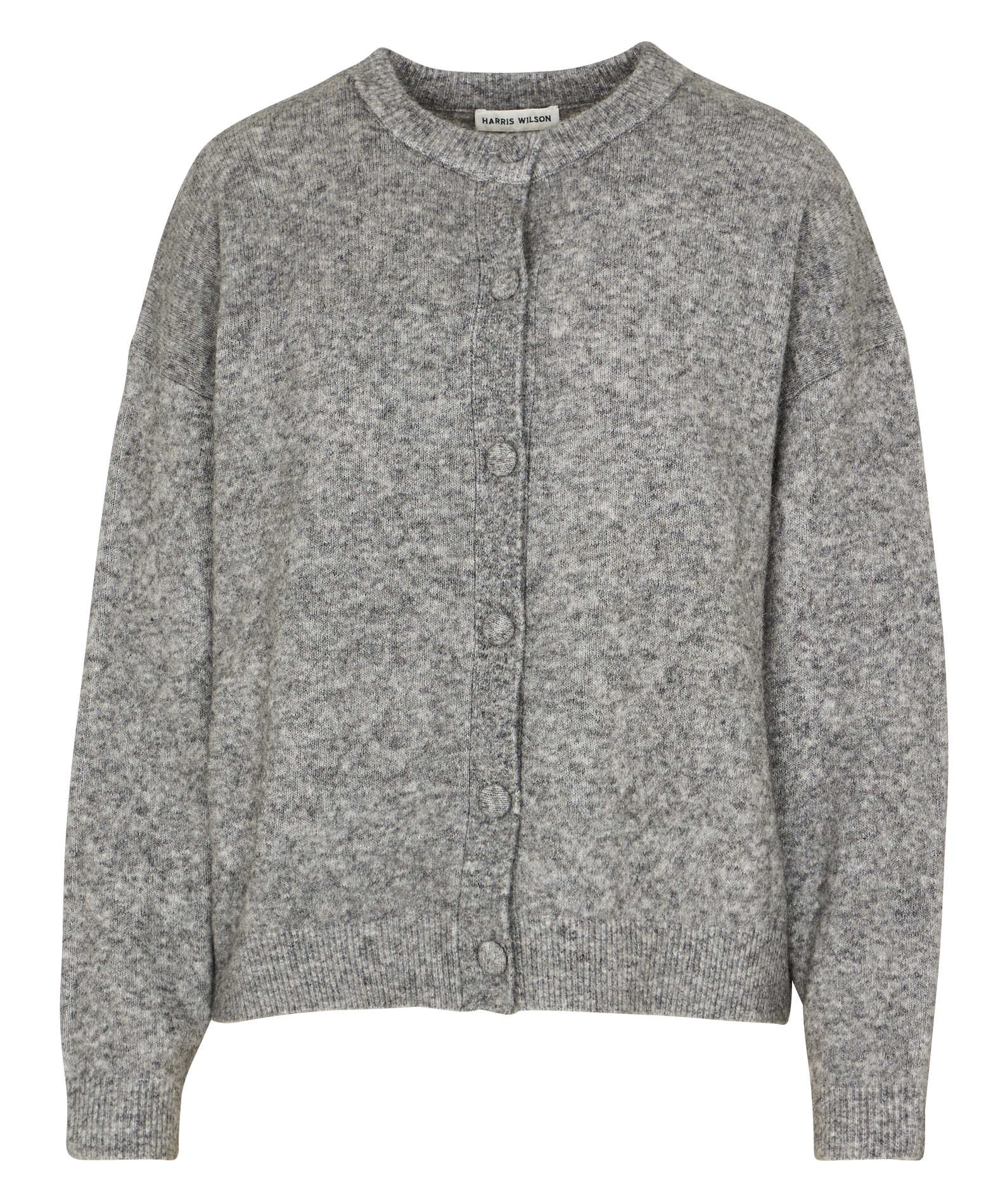 EMMANUELLE - Gilet boutonné en laine mélangé | Gris