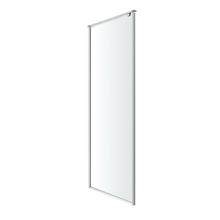 Paroi de douche fixe GoodHome Ezili transparente alu brossé 80 cm