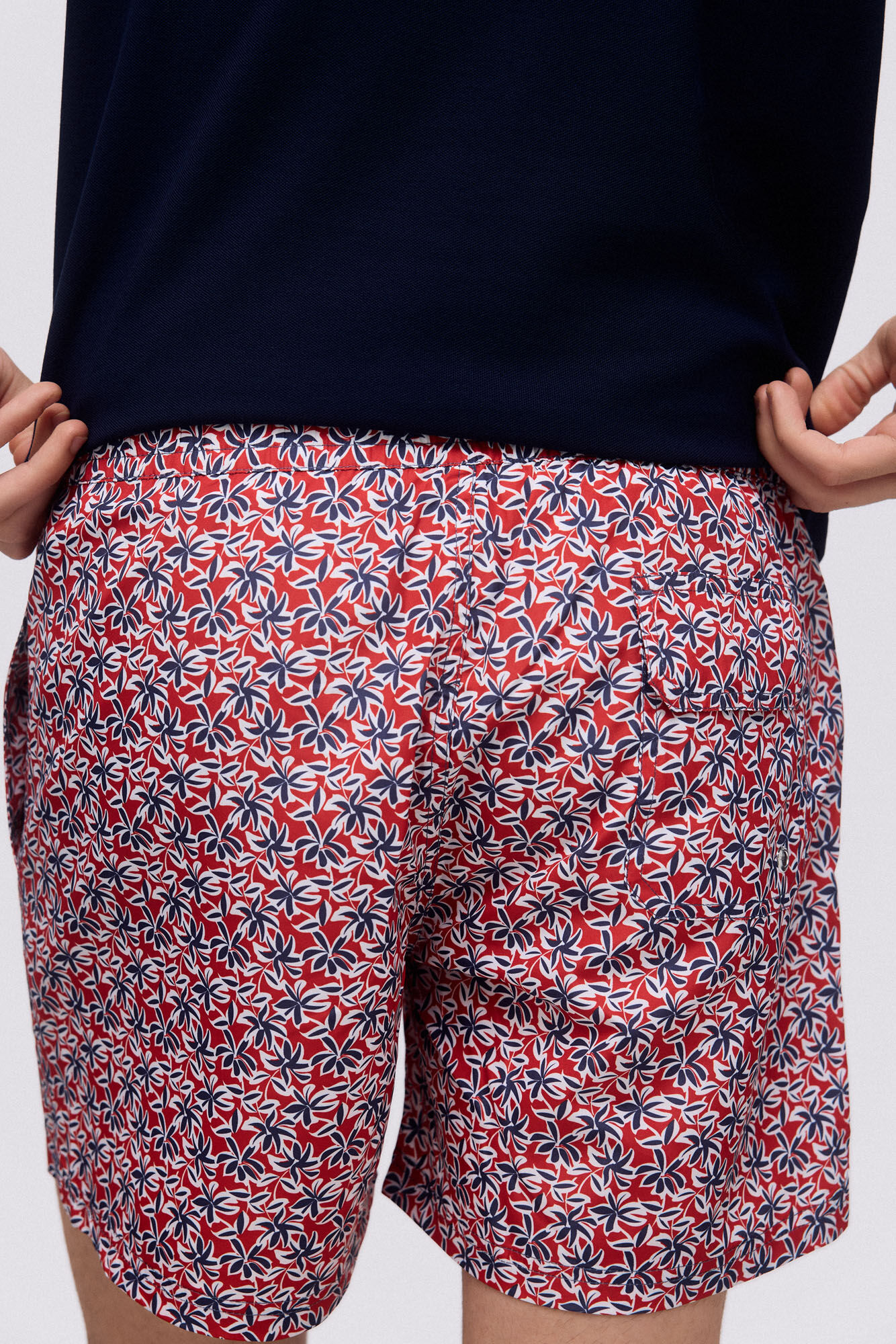 Maiô com estampa floral - Vermelho