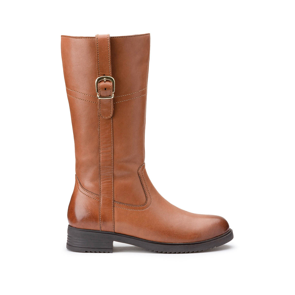COLEÇÃO LA REDOUTE<br>Botas de montaria em couro com zíper